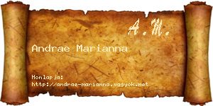 Andrae Marianna névjegykártya